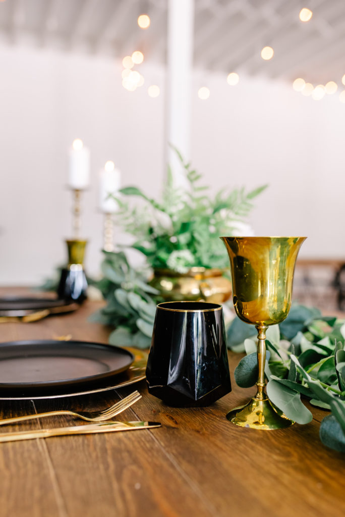Black, Gold, and Green Table Décor - Soul & Lane